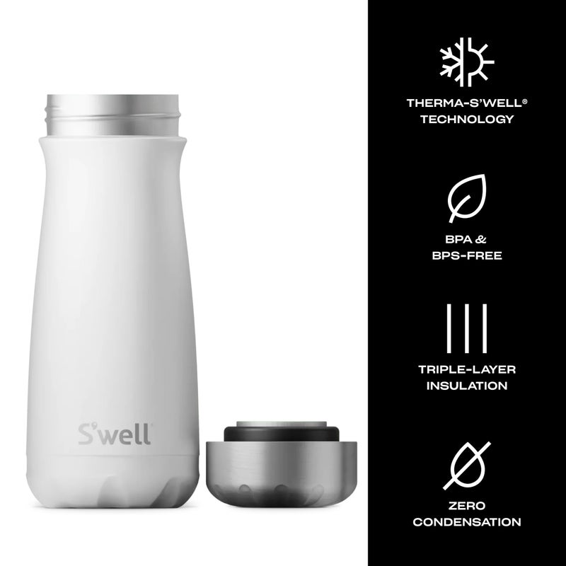 S'well Stainless Steel Traveler, 16oz, Moonstone, Triple Layered Vacuum Insulated Containers Keeps Drinks Cold for 24 Hours and Hot for 12, BPA Free, Easy Carrying On the Go - Image 3